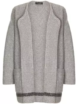 Dolce & Gabbana джемпер с приспущенными плечами и нашивкой-логотипом, серый