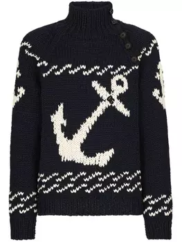Dolce & Gabbana джемпер с узором, синий