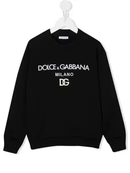 Dolce & Gabbana джемпер с вышитым логотипом, черный