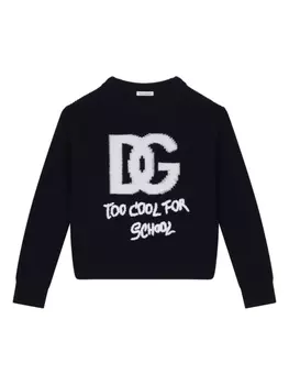 Dolce & Gabbana джемпер с жаккардовым логотипом, черный