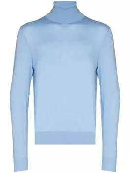 Dolce & Gabbana джемпер тонкой вязки с высоким воротником, синий