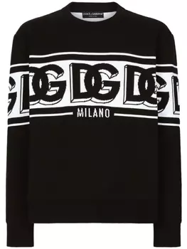 Dolce & Gabbana джемпер вязки интарсия с круглым вырезом, черный