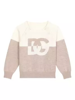 Dolce & Gabbana джемпер вязки интарсия с логотипом, розовый