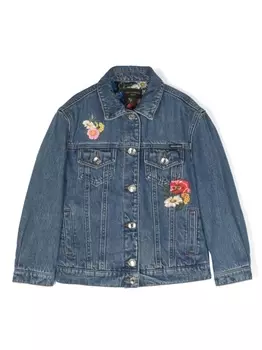 Dolce & Gabbana джинсовая куртка с цветочной вышивкой, синий