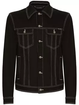Dolce & Gabbana джинсовая куртка с контрастной строчкой, черный