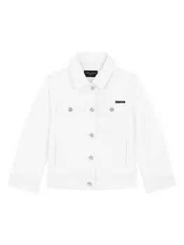 Dolce & Gabbana джинсовая куртка с нашивкой-логотипом, белый