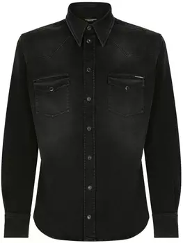 Dolce & Gabbana джинсовая рубашка на пуговицах, черный