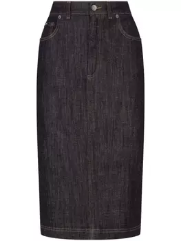 Dolce & Gabbana джинсовая юбка-карандаш длины миди, черный