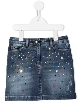Dolce & Gabbana джинсовая юбка с кристаллами, синий