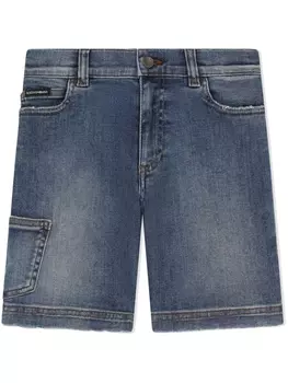 Dolce & Gabbana джинсовые шорты с логотипом, синий