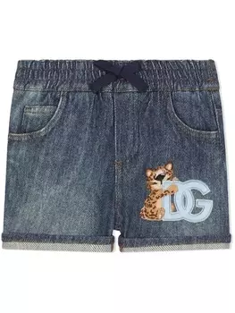 Dolce & Gabbana джинсовые спортивные шорты с логотипом DG, синий