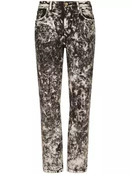 Dolce & Gabbana джинсы бойфренды с мраморным узором, черный