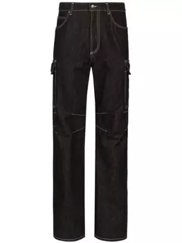 Dolce & Gabbana джинсы карго с логотипом, черный