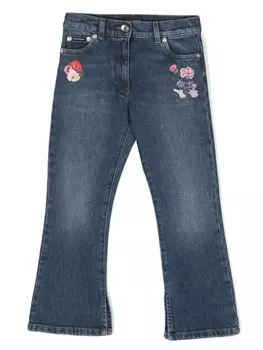 Dolce & Gabbana джинсы с цветочной вышивкой, синий