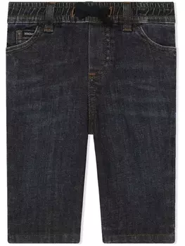 Dolce & Gabbana джинсы с кулиской и логотипом, синий