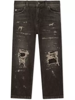 Dolce & Gabbana джинсы с прорезями, черный