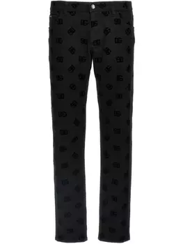 Dolce & Gabbana джинсы с тисненым логотипом, черный