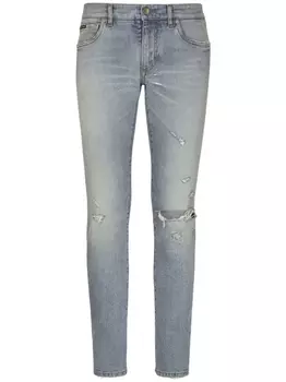 Dolce & Gabbana джинсы скинни с прорезями, синий