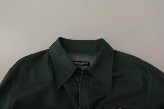 Dolce & Gabbana Emerald Elegance Slim Fit Повседневная мужская рубашка, цвет Dark Green