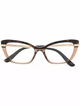 Dolce & Gabbana Eyewear двухцветные очки в оправе 'кошачий глаз', золотистый