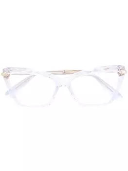 Dolce & Gabbana Eyewear очки в оправе формы 'кошачий глаз', нейтральный цвет