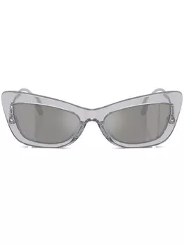 Dolce & Gabbana Eyewear солнцезащитные очки Crystal в оправе 'кошачий глаз', серебристый