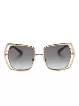 Dolce & Gabbana Eyewear солнцезащитные очки DG2306028G в массивной оправе, золотистый