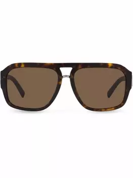Dolce & Gabbana Eyewear солнцезащитные очки DG Crossed, коричневый