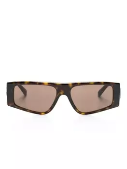 Dolce & Gabbana Eyewear солнцезащитные очки DG Crossed в прямоугольной оправе, коричневый