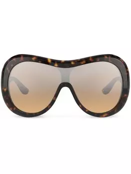 Dolce & Gabbana Eyewear солнцезащитные очки DNA в массивной оправе, коричневый