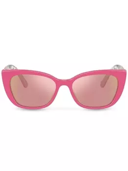 Dolce & Gabbana Eyewear солнцезащитные очки Happy Garden в квадратной оправе, розовый