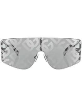 Dolce & Gabbana Eyewear солнцезащитные очки-маска Sharped, серебристый