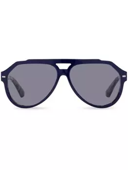 Dolce & Gabbana Eyewear солнцезащитные очки-пилоты Lusso Sartoriale, синий