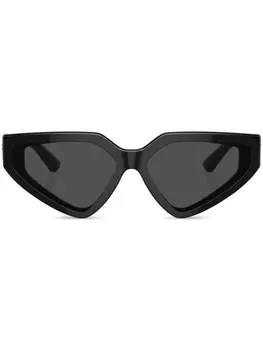 Dolce & Gabbana Eyewear солнцезащитные очки Precious в оправе 'кошачий глаз', черный