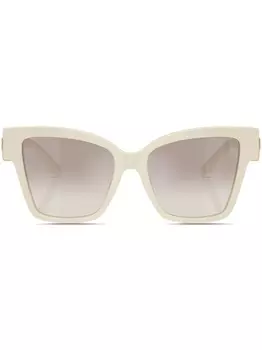 Dolce & Gabbana Eyewear солнцезащитные очки Precious в квадратной оправе, нейтральный цвет