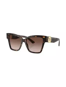Dolce & Gabbana Eyewear солнцезащитные очки Precious в квадратной оправе, коричневый