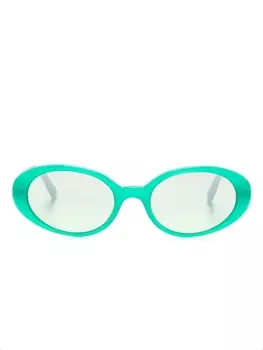 Dolce & Gabbana Eyewear солнцезащитные очки Re-Edition в овальной оправе, зеленый