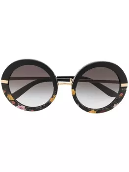 Dolce & Gabbana Eyewear солнцезащитные очки с цветочным принтом, черный