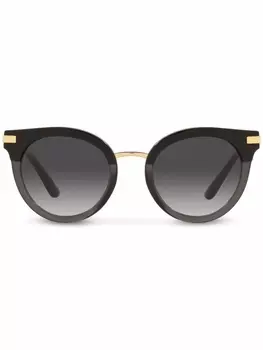 Dolce & Gabbana Eyewear солнцезащитные очки трапециевидной формы, черный