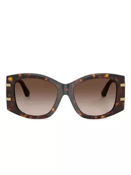 Dolce & Gabbana Eyewear солнцезащитные очки в геометричной оправе, коричневый