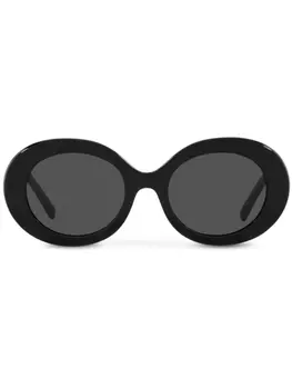 Dolce & Gabbana Eyewear солнцезащитные очки в круглой оправе с логотипом, черный