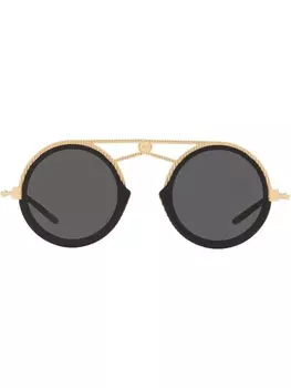 Dolce & Gabbana Eyewear солнцезащитные очки в круглой оправе, черный