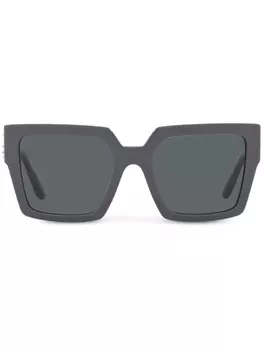 Dolce & Gabbana Eyewear солнцезащитные очки в квадратной оправе с кристаллами, серый