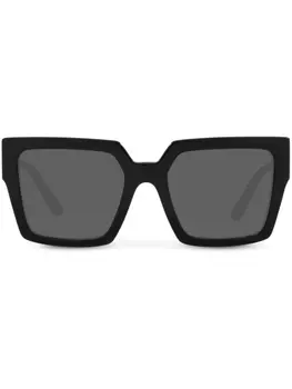 Dolce & Gabbana Eyewear солнцезащитные очки в квадратной оправе с бусинами, черный
