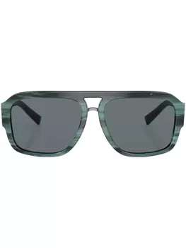 Dolce & Gabbana Eyewear солнцезащитные очки в квадратной оправе с логотипом, синий