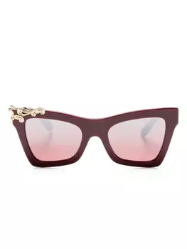Dolce & Gabbana Eyewear солнцезащитные очки в квадратной оправе с логотипом, красный
