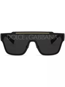 Dolce & Gabbana Eyewear солнцезащитные очки в квадратной оправе с логотипом, черный