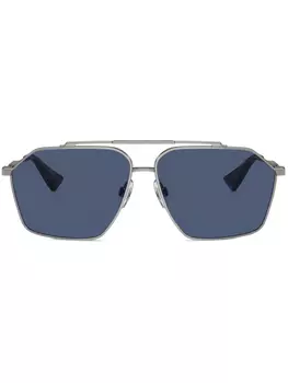 Dolce & Gabbana Eyewear солнцезащитные очки в квадратной оправе, серебряный