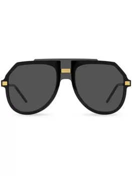 Dolce & Gabbana Eyewear солнцезащитные очки в массивной оправе с логотипом, черный