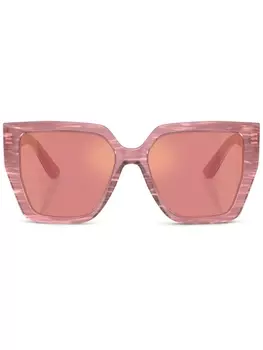 Dolce & Gabbana Eyewear солнцезащитные очки в массивной оправе, розовый